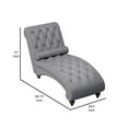 thumbnail image 5 of Amey 69 Inch Modern Chaise, Foam Padded, Button Tufted, Nailhead Trim Gray- Saltoro Sherpi, 5 of 6