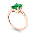 thumbnail image 2 of Clara Pucci 14K Rose Gold 2ct Emerald Solitaire Ring for Women, 2 of 8