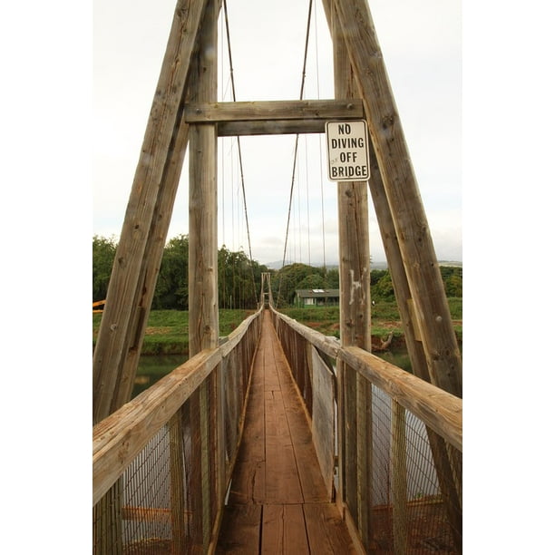 Canvas Print Bridge River Kauai Wood Bridge Hanap Aƒae A A P Aƒae A A Hawaii Stretched Canvas 10 X 14 Walmart Com Walmart Com