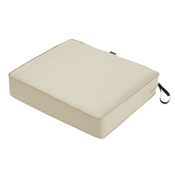 Classic Accessories Montlake FadeSafe Rectangular Patio Dining Seat Cushion - 5" Thick - Heavy Duty Outdoor Patio Cushion with Water Resistant Backing, Antique Beige, 23"W x 21"D x 5"T