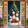 thumbnail image 3 of Snowman Banner Winter Welcome Decoration Christmas Snowflake Polyester Fabric Sign for Holiday Party Indoor Outdoor, 3 of 9