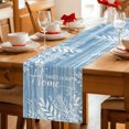 thumbnail image 5 of Table Runners 120 Inches Long Dress Scarves, Vintage Sky Blue Farmhouse Coffee/Dining/Kitchen Table Decor Table Runner for Living Room, Farmhouse Florals Leaf Coastal Sweet Home 13x120 Inch, 5 of 9