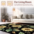 thumbnail image 2 of ODIKA 4'x6' Machine Washable Non-Slip Area Rug, Contemporary Black and Gold Theme High Traffic Rug, Gold, 28877, 2 of 7