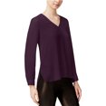 thumbnail image 1 of bar III Blusa transparente alta y baja para mujer, Púrpura, XS bar III Pull-over, 1 of 1