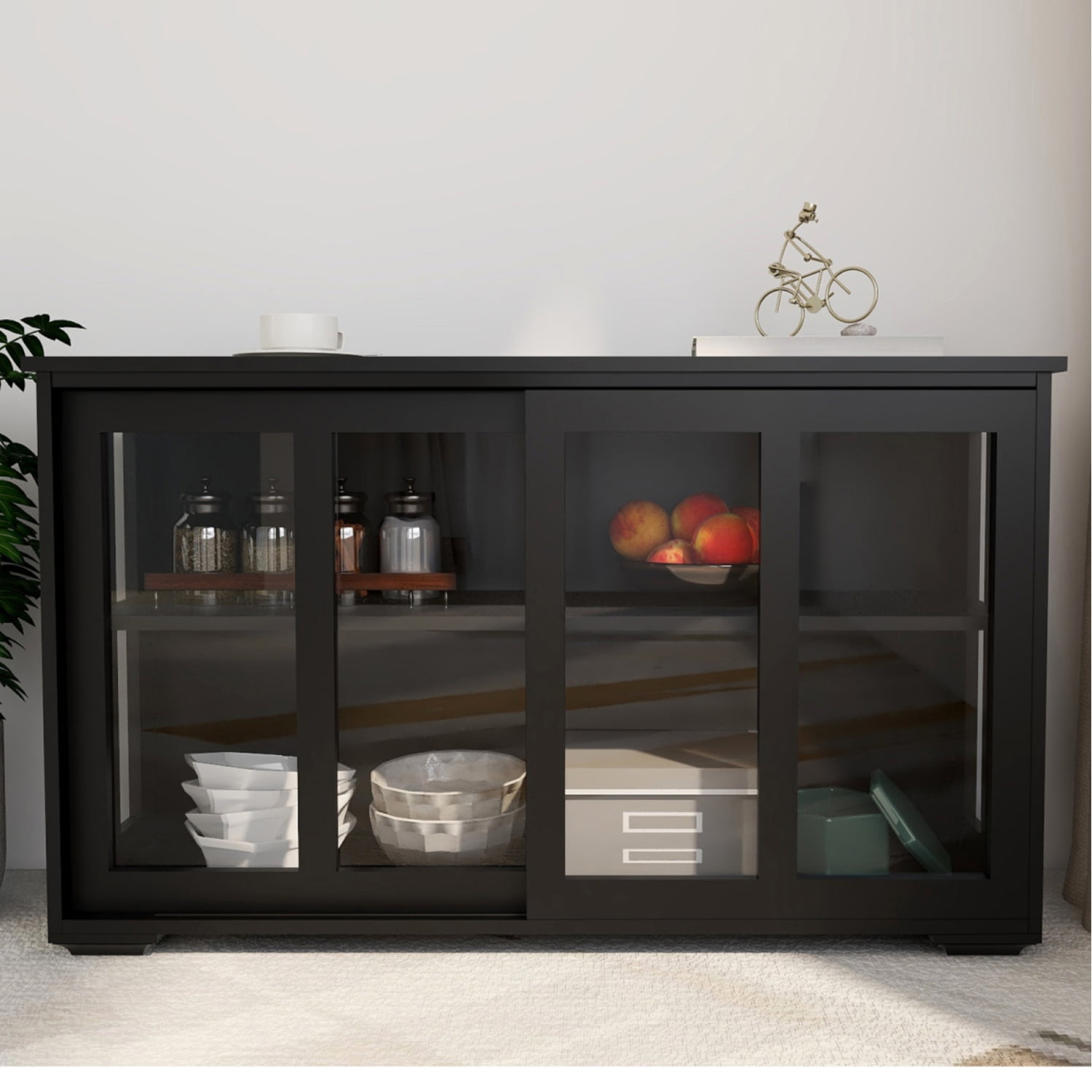 Gzxs Buffet Sideboard, Kitchen Storage Stand Cupboard with Sliding