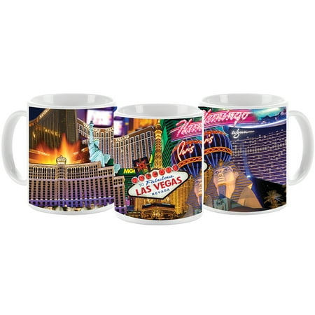Las Vegas Container - Las Vegas Strip Coffee Mug - 11 Ounce White Ceramic w/ Vivid Image Collage