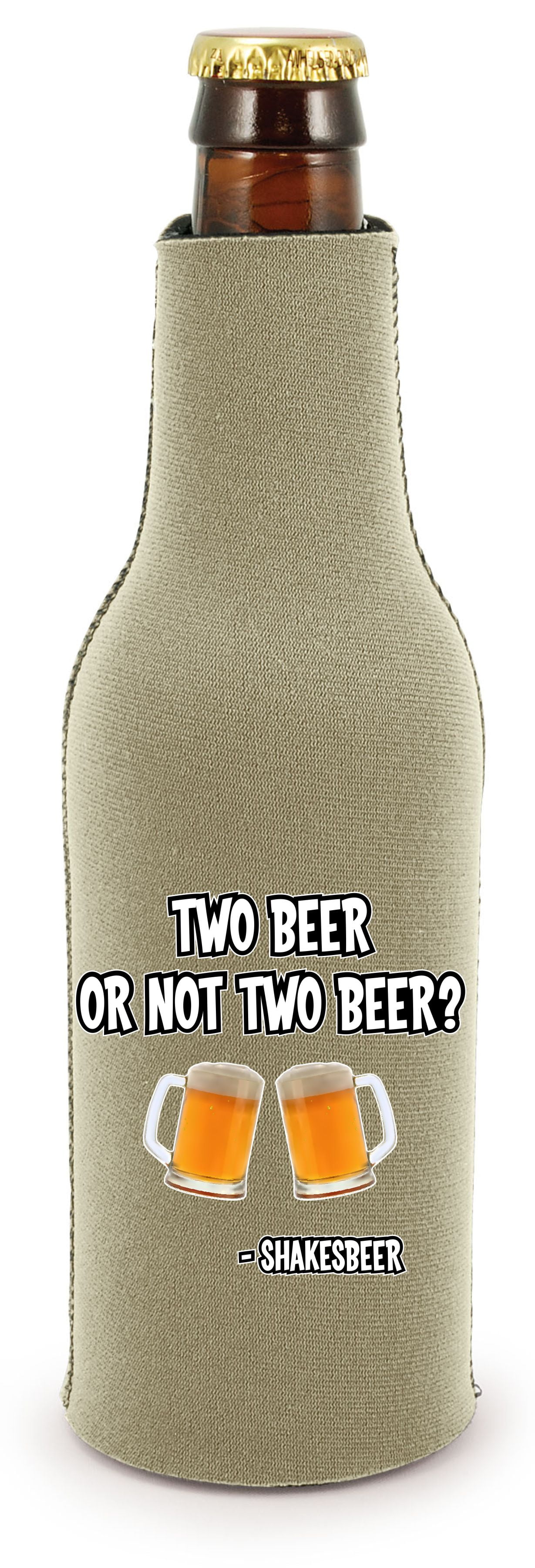Two Beer Or Not Two Beer Bottle Coolie (Khaki)