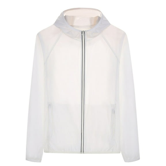 JIUKE Rain Jackets Women Sun Protection Full Zip up Long Sleeve Shirts Unisex Lightweight Hiking Jackets Size XL