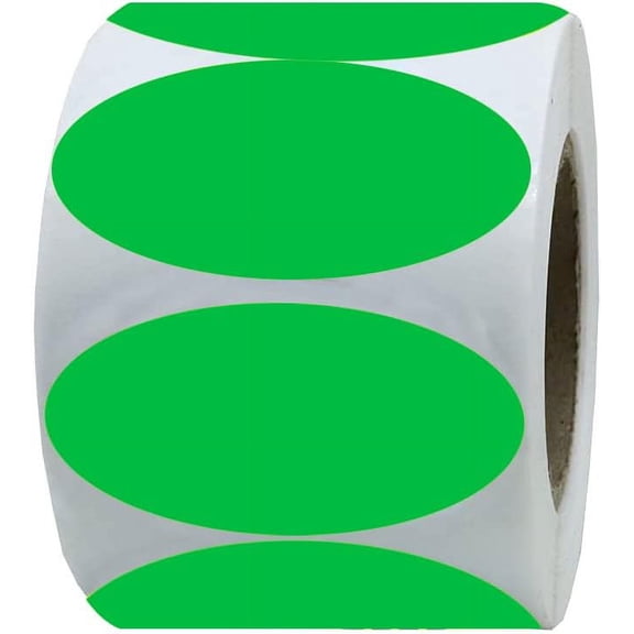 Small Oval Color Coding Labels,Oval Stickers,500 Pcs Colorful Coding Stickers for Inventory,Sugar Jars,Party,Crafts Rooms,Weddings and Kitchen (Green)