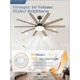 thumbnail image 3 of 65 inch Large Oil Rubbed Bronze Ceiling Fans with Lights and Remote, Indoor/Outdoor Farmhouse Ceiling Fan with 10 , 32W LED Light 3 CCT, 6 Speed Reversible Quiet DC , Dual Finish, 3 of 6