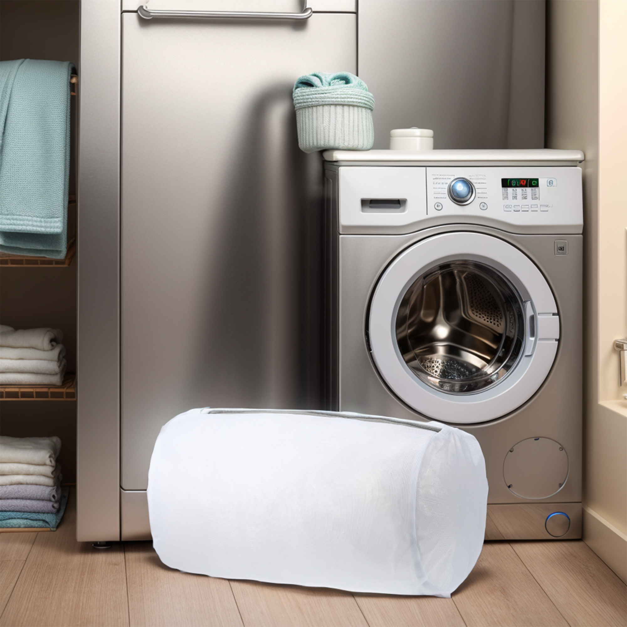 Unique Bargains Thickened Mesh Laundry Bags Laundry Hamper for Bathroom 12.99"x8.66" 1 Pc