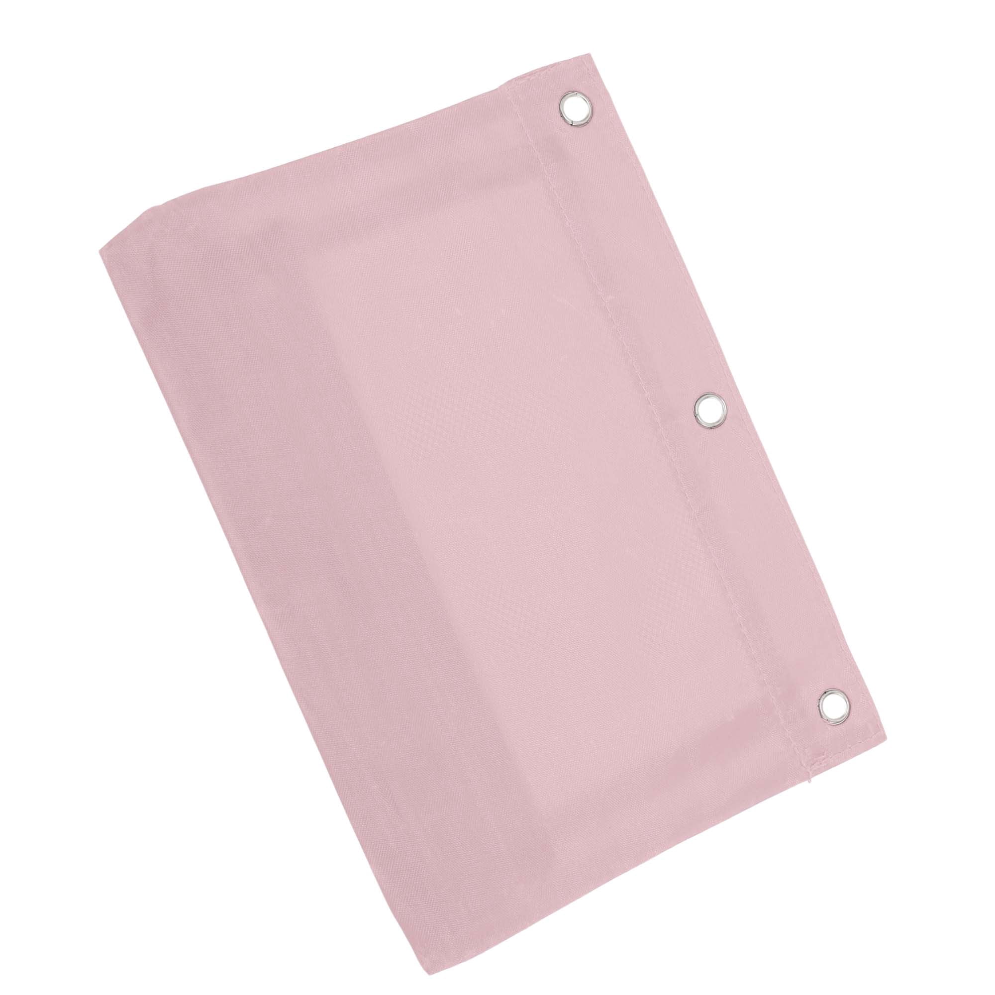 Unique Bargains Smooth Zipper Clear Mesh Double Layer Pencil Case for 3 Ring Binder Pink