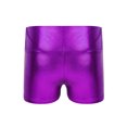 thumbnail image 3 of dPois Kids Girls Sparkly Tumbling Dance Outfit Long Sleeve Gymnastics Leotard with Metallic Shorts Purple 12, 3 of 9