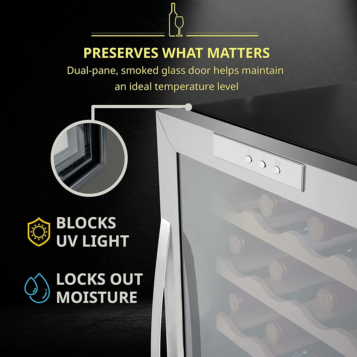 Schmecke 34 Bottle Wine Cooler with Glass Door