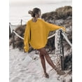 thumbnail image 3 of Women's Oversized Sweaters Batwing Sleeve Mock Neck Jumper Tops Chunky Knit Pullover Sweater, 3 of 11