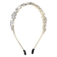 thumbnail image 1 of 1 pieza de diademas anudadas para mujer, diademas de metal con diamantes de imitación finos vintage de moda, accesorios para el cabello, blanco, 1 of 7