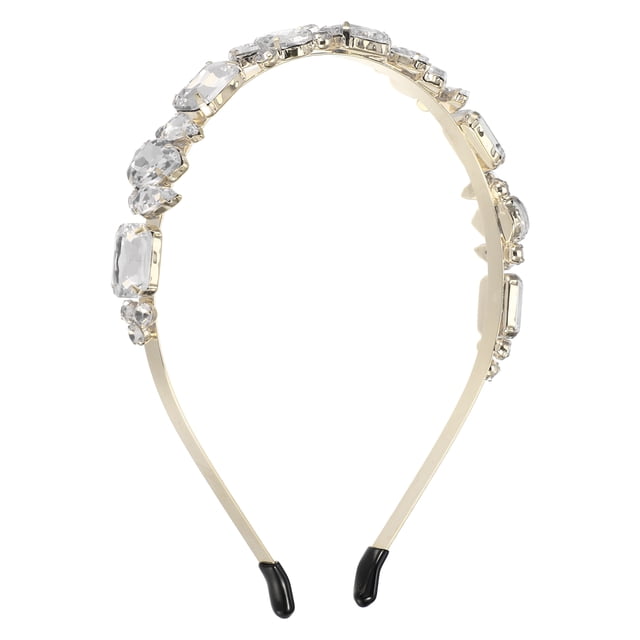 1 pieza de diademas anudadas para mujer, diademas de metal con diamantes de imitación finos vintage de moda, accesorios para el cabello, blanco
