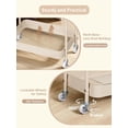 thumbnail image 3 of Baby Diaper Caddy, 3 Tier Rolling Storage Cart with Detachable Dividers, Bottle Organizer, Nursery Storage for Bedroom and Living Room Taupe, 3 of 6