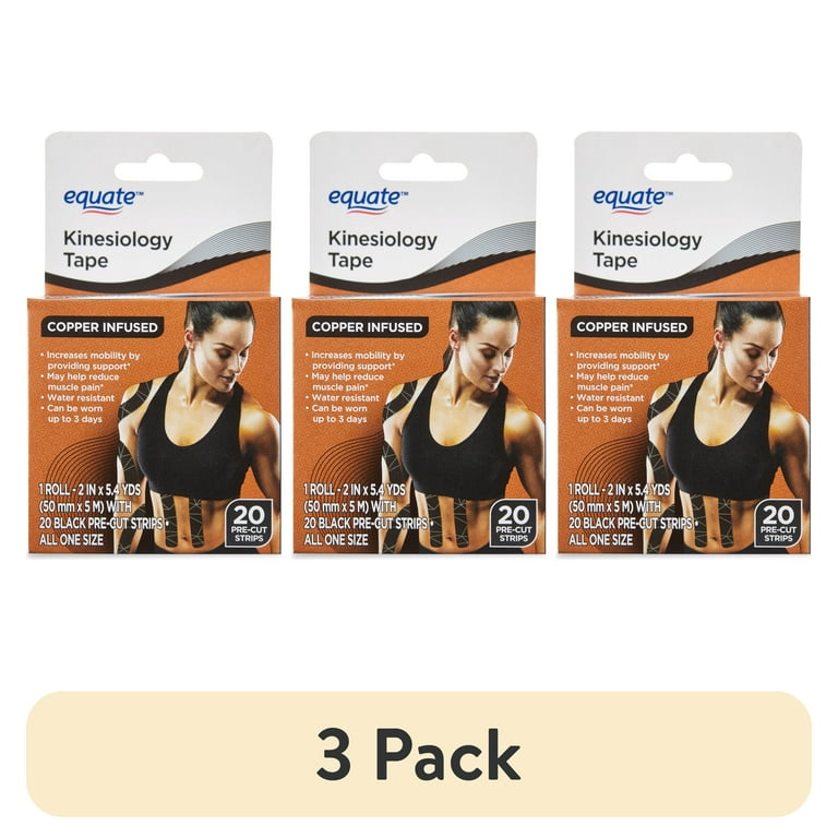 Equate Kinesiology Sports Tape, Black, 3-Pack (2" x 5.4 Yds) photo 1