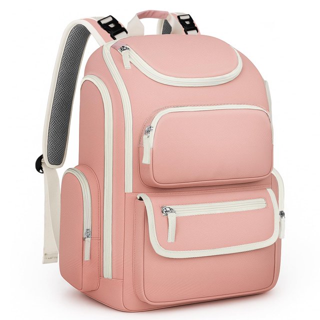 Mochila Mancro, bolsa de pañales impermeable de gran capacidad, color rosa
