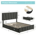 thumbnail image 2 of Full Size Bed Frame with Adjustable Headboard and 4 Storage Drawers, Upholstered Platform Bed Frame with Wooden Slats Support, No Box Spring Needed, 2 of 8