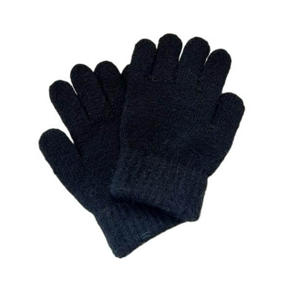 SGFCWSX Kids Snow Gloves Knit Winter Daily Use Gloves for Boys Girls Fleece Lined Warm Gloves Black Size 1-5 Years