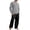 Gray, variant on Stamozd Mens Outfits 2 Piece Summer Solid Color Imitation Cotton and Linen Sweat Suit Casual Vacation Beach Clothes for Men Gray XL