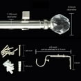 thumbnail image 4 of SKYPLUS LIVING 1-1/8 inch Single Window Curtain Rod with Crystal Finial Set,Adjustable72-144'' in,Silver, 4 of 10