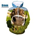 thumbnail image 3 of Sudadera con capucha con estampado 3D de vaca divertida para hombre, estilo hip hop, para parejas, informal, con estampado de ganado, de gran tamaño, 3 of 5
