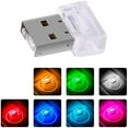 thumbnail image 1 of LINLIN 4PCS Portable Universal Car Mini USB LED Colorful Ambient Light Auto Interior Decorative Atmosphere Lamp Plug and Play for Environment PC Computer Car Home Office Party Decoration, 1 of 7