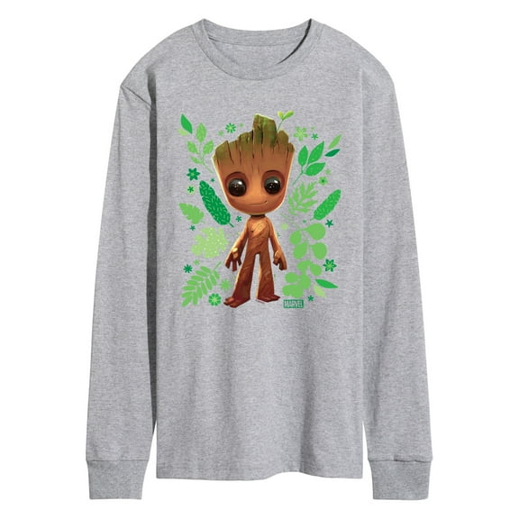 Marvel Guardians of the Galaxy - Baby Groot Leaf - Men's Long Sleeve Graphic T-Shirt