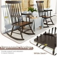 thumbnail image 4 of Gymax 2PCS Wooden Rocking Chair Single Rocker Indoor Garden Patio Yard Coffee, 4 of 7