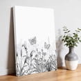 thumbnail image 3 of Canvas Wall Art Minimalism Flower Canvas Art Print Line Drawing Simple Plants Black Grey Pictures Wall Decor for Living Room Bedroom Artwork Decorations Stretched Framed Ready to Hang 8"x10", 3 of 9