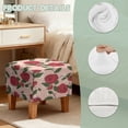 thumbnail image 6 of Jiueut Rose Print Square Ottoman Cover, Stretch Folding Storage Bench Ottoman Cover Footrest Stool Slipcover Footstool Protector with Elastic Bottom Valentine's Day Decor, 6 of 6