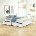 thumbnail image 4 of Full Platform Bed Frame with Twin Size Trundle,  Storage bed with 2 Drawers, Solid Wood Platform Bed with Wood Slats Support, Noise Free, No Box Spring Needed for Bedroom Living Room, White, 4 of 6