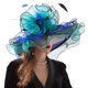 thumbnail image 1 of SAYOO Sombrero de mujer elegante tela de malla plegada con flores adornadas con cornisa ancha SAYOO  moda, 1 of 4