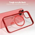 thumbnail image 5 of Transparent Magnetic Case Designed for Apple iPhone 15 Clear Magnetic Case for Rugged Shockproof Strong Magnetic Military Grade Drop Protection Phone Case for Apple iPhone 15, Red, 5 of 6