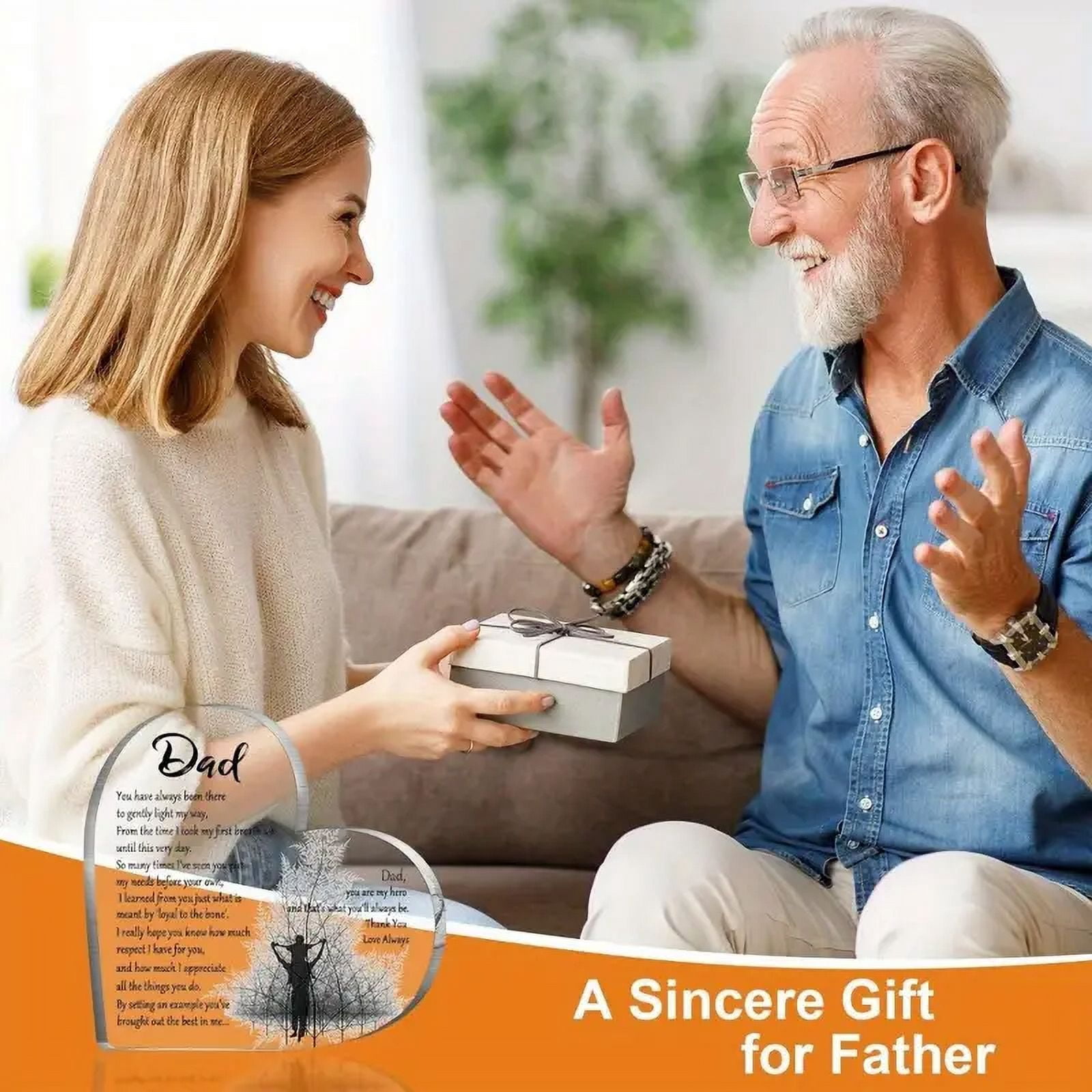 1pc Birthday Gifts For Dad, Gifts From Daughter Son, Best Dad Acrylic Puzzle Cards, Dad Birthday Gifts Desk Decoration Dad Birthday Gifts For Men Father's Day Ideas