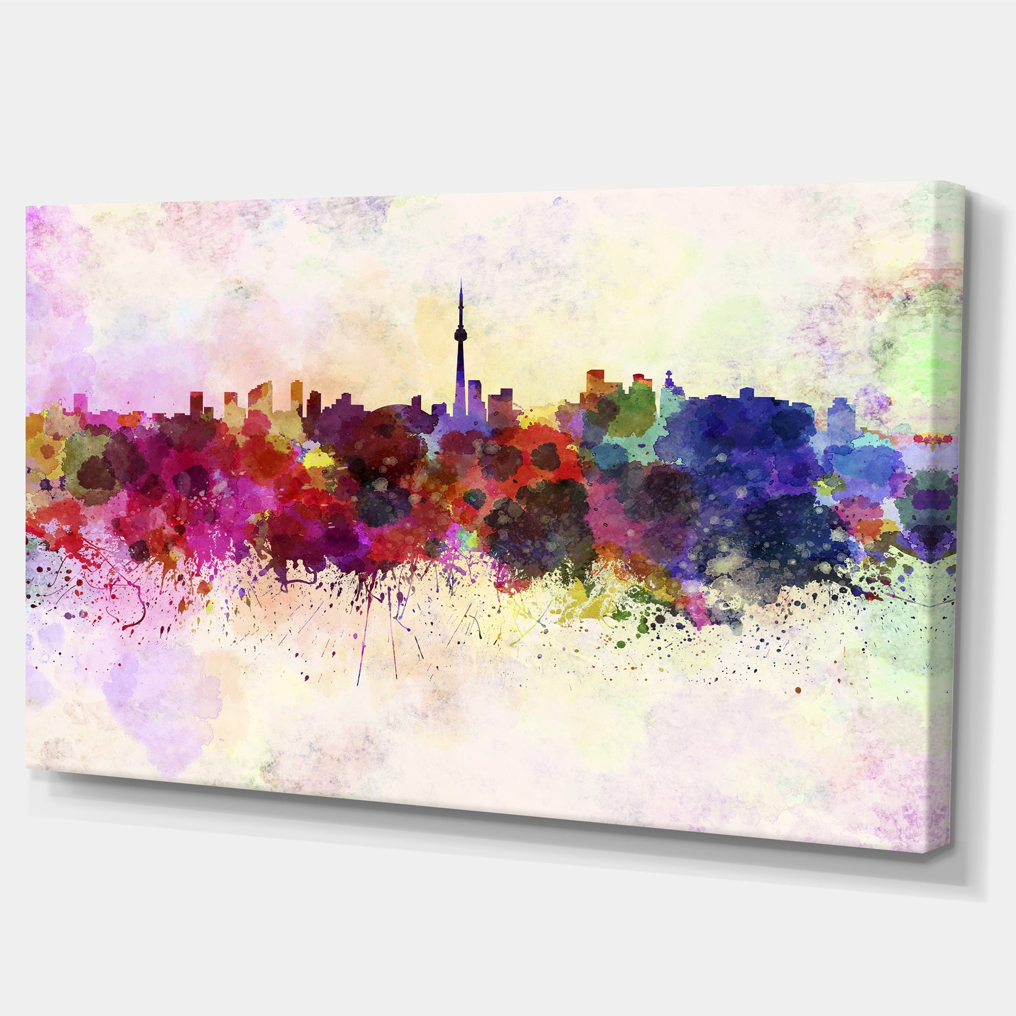 Designart 'Toronto Skyline ' Cityscape Canvas Artwork Print