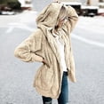 thumbnail image 4 of Abrigo de mujer, chaqueta de felpa, chaqueta con capucha, abrigo de invierno de gran tamaño, abrigo corto, cárdigan cálido, chaqueta con capucha, chaqueta de invierno con bolsillos (3XL), 4 of 5