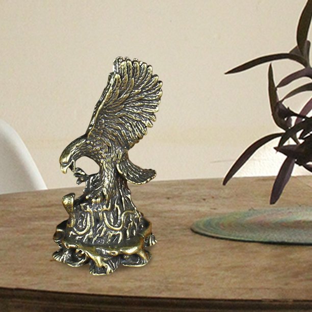 Figura de serpiente de águila en miniatura, colección de decoración de la estatua de latón de arte de la escultura de animales de escritorio 32cmx65cm