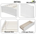 thumbnail image 5 of Bellemave Twin Platform Bed with Storage Drawer, White, 5 of 11