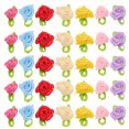 thumbnail image 1 of 250 mini rosas: lazos de cinta de satén, apliques, flores de tela con hojas, accesorios de costura para manualidades, decoración de bodas, 0,47 x 0,39 pulgadas, 1 of 7