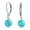 Aqua-Turquoise, variant on Womens Simple Gemstone 8MM Drop Ball Earrings Secure Hinge Lever Back Sterling Silver