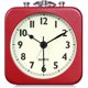 thumbnail image 1 of Reloj despertador cuadrado de metal rojo cereza, mesita de noche con pilas, escritorio y estante analógicos silenciosos que no hacen tictac, 1 of 5
