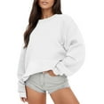 thumbnail image 2 of Gkeoshab Cardigan Sweaters for Women Womens Oversized Hoodies Fleece Sweatshirts Fall Fashion 2025 Pullover Sweaters Winter Clothes White S, 2 of 5