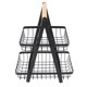 thumbnail image 2 of Soporte para cesta de frutas, diseño hueco negro, hierro multifuncional, estante de almacenamiento de frutas de 2 niveles para sala de estar, cocina, comedor, 2 of 10