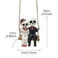 thumbnail image 5 of OIUR Skeleton Couple Figurine Swing Skeleton Hanging Decoration Gothic Car Rearview Mirror Pendant for Home Halloween Party Decor, 5 of 7