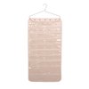 Household Essentials Premium Hanging Jewelry Organizer, Durable Canvas with PEVA Pockets, Built-in Aluminum Hanger, Double-Sided with 80 Pockets, Lightweight, Natural