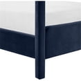 thumbnail image 4 of Bowery Hill Contemporary Navy Velvet Upholstered Queen Canopy Bed, 4 of 11